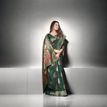 Heritage Weaves – Banarasi Soft Silk Saree with Gold Zari Work