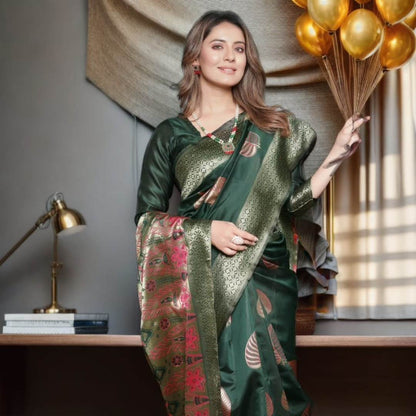 Heritage Weaves – Banarasi Soft Silk Saree with Gold Zari Work