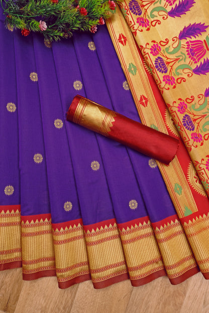 Elegant Banarasi Soft Silk Saree with Gold Zari Weaving