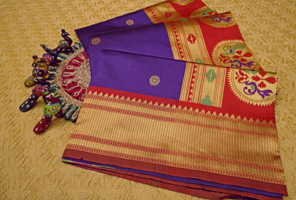 Elegant Banarasi Soft Silk Saree with Gold Zari Weaving