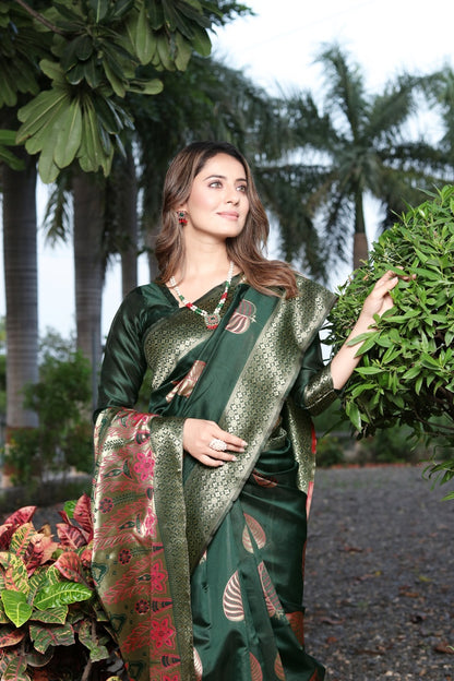 Heritage Weaves – Banarasi Soft Silk Saree with Gold Zari Work