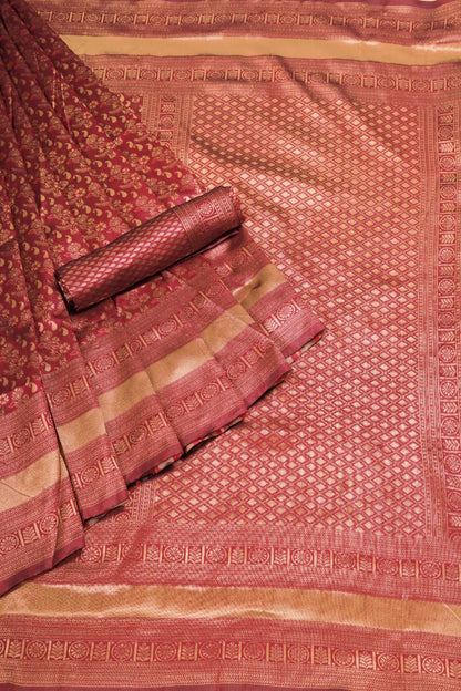 Banarasi Soft Silk Saree with Copper Zari – Sustainable Elegance in Every Drape