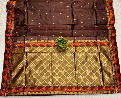 Elegant Banarasi Soft Silk Saree with Gold & Silver Zari Weaving