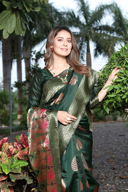 Heritage Weaves – Banarasi Soft Silk Saree with Gold Zari Work