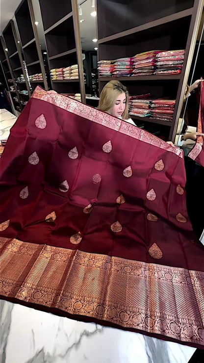 Shop Elegant Banarasi Soft Silk Saree – Timeless & Minimal