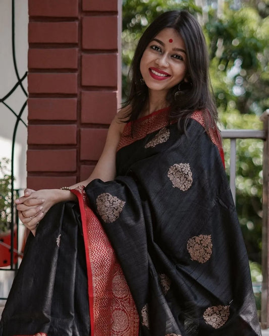 Elegant Banarasi Soft Silk Saree with Copper Zari Weaving