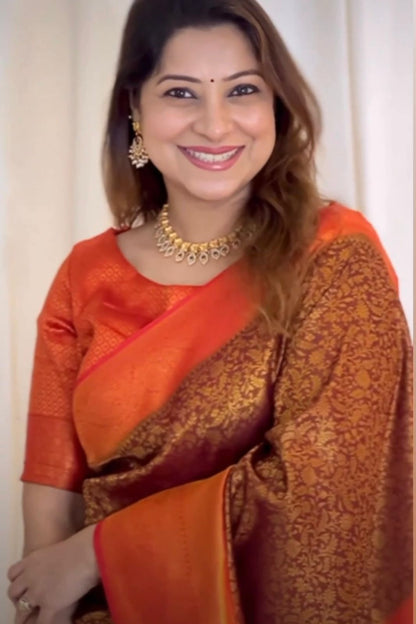 Shine on Your Special Day – Shakuntala Banarasi Soft Silk Saree with Gold Weaving