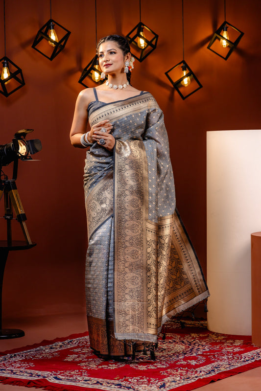 Banarasi Soft Silk Saree with Elegant Gold Zari Weaving