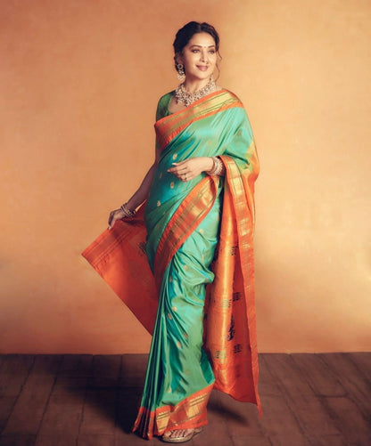 Elegant Soft Lichi Silk Saree with Rich Pallu & All-Over Jacquard Work