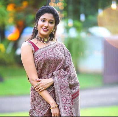 Timeless Banarasi Elegance in Deep Maroon – A Blend of Heritage and Luxury