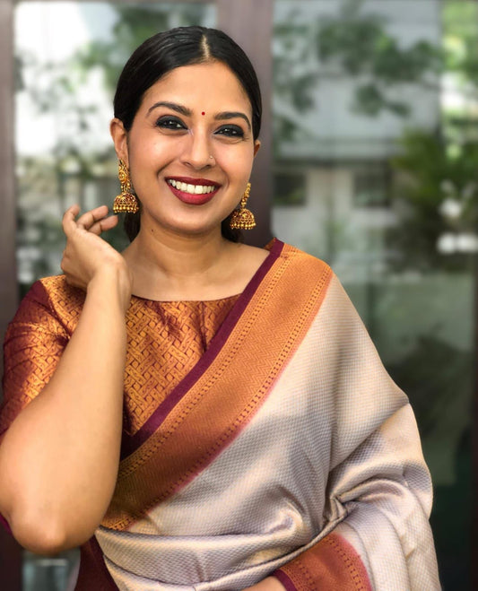 Captivating Elegance for Brides – Banarasi Soft Silk Saree with Copper Zari Weaving