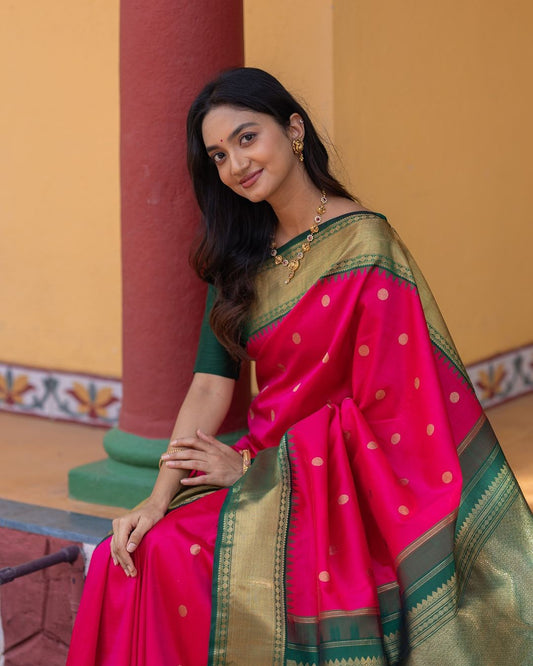 Timeless Banarasi Soft Silk Saree with Grand Gold Zari Brocade