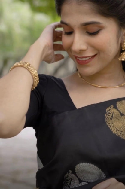 Banarasi Soft Silk Saree in Elegant Minimal Design