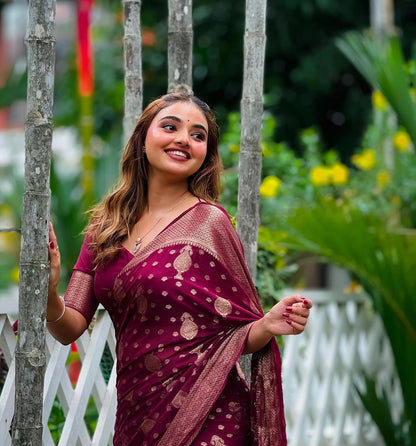 Banarasi Soft Silk Saree – Effortless Elegance in a Minimalist Design