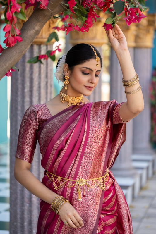 Timeless Banarasi Soft Silk Saree with Intricate Detailing – A Must-Have for Every Saree Lover