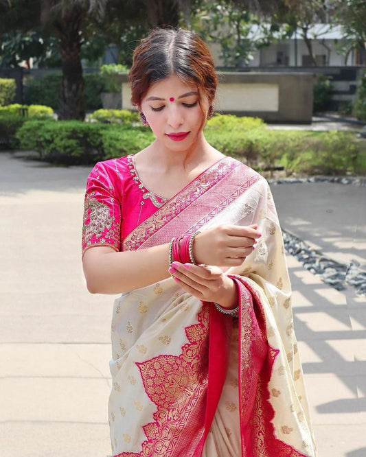 Graceful Elegance – Banarasi Soft Silk Kanjivaram Saree