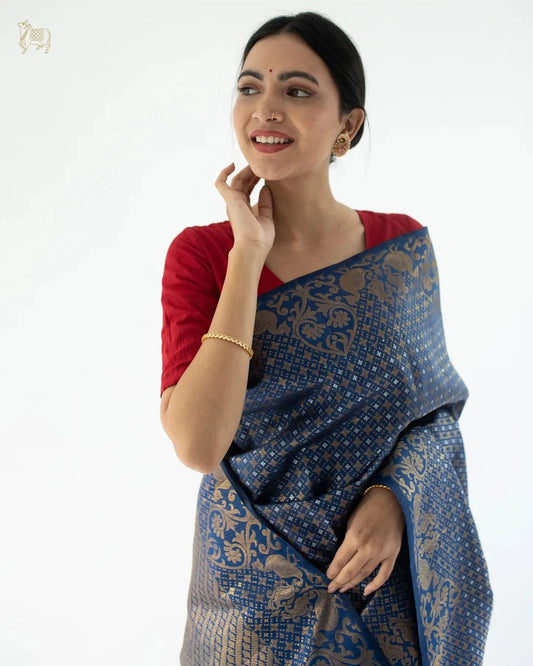 Banarasi Silk Saree – Soft Silk Fabric with Intricate Gold Zari Work