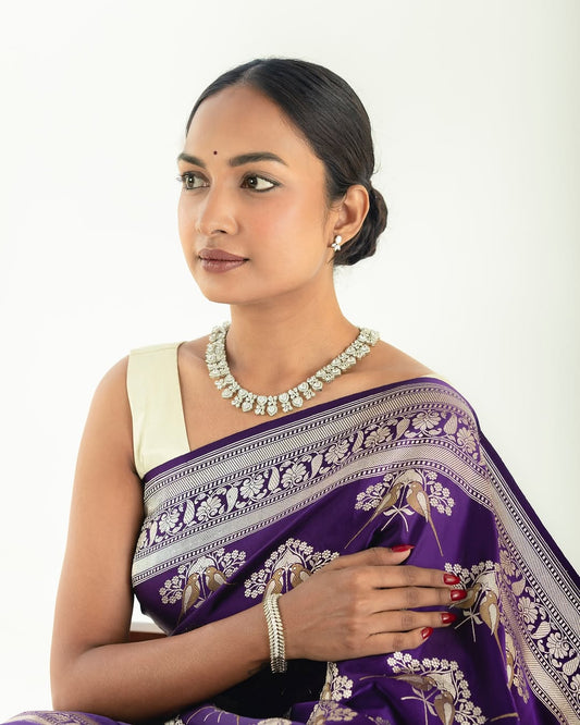 Elegant Banarasi Soft Silk Saree with Gold Zari Weaving