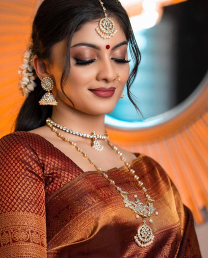 Banarasi Soft Silk Saree with Copper Zari – Sustainable Elegance in Every Drape