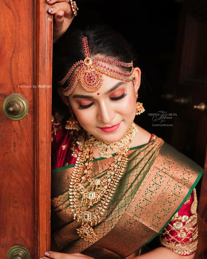 Banarasi Soft Silk Saree – Embellished with Traditional Copper Zari Motifs