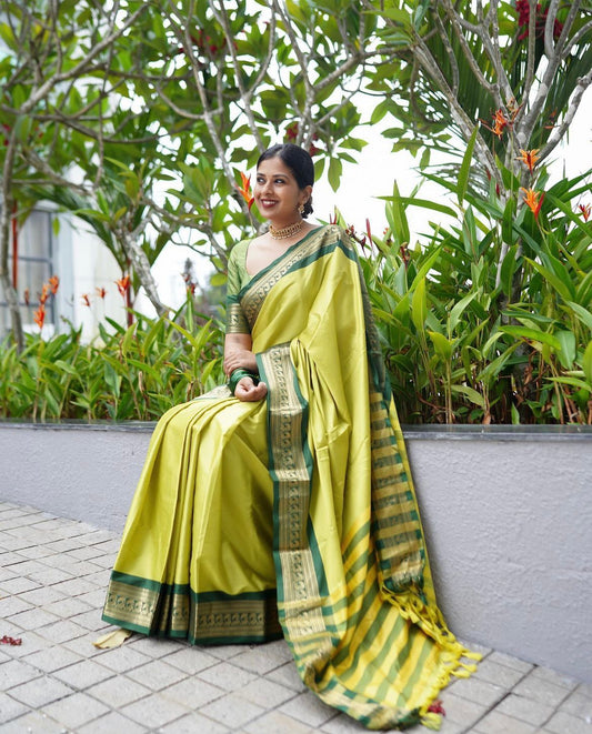 Elegant Banarasi Soft Silk Saree with Rich Luster