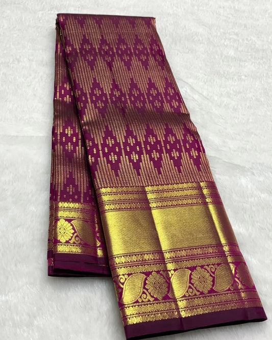 Magenta Pink & Maroon – Banarasi Soft Silk Saree with Rich Gold Zari Weaving