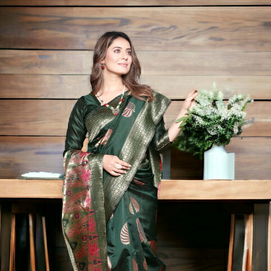 Heritage Weaves – Banarasi Soft Silk Saree with Gold Zari Work