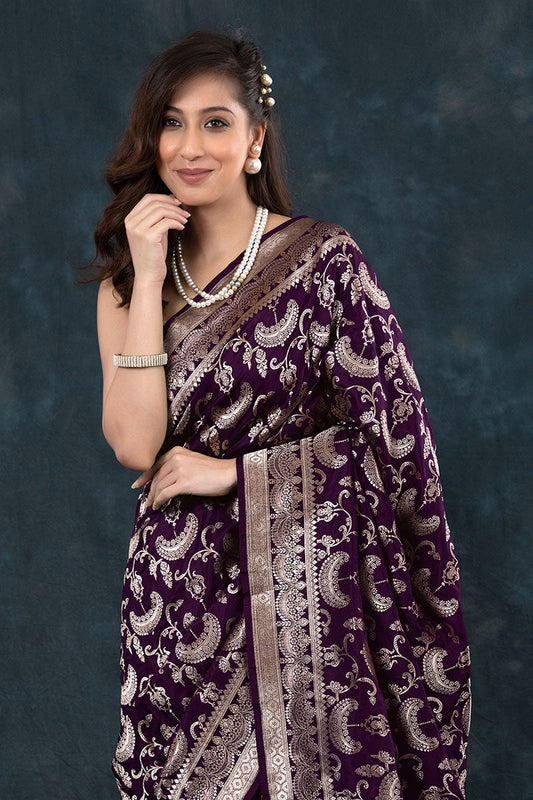Banarasi Soft Silk Saree – Minimal Elegance in Every Drape