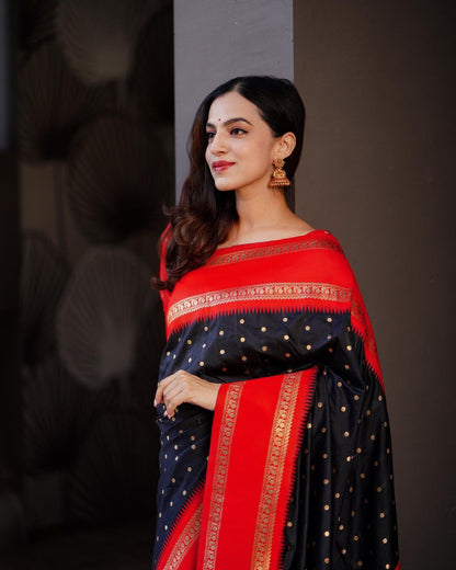 Artisanal Banarasi Silk Saree with Gold Zari Weaving
