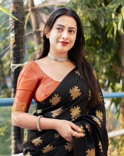 Banarasi Soft Silk Saree in Elegant Minimal Design