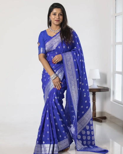 Buy Banarasi Soft Silk Saree – Elegant & Minimalist Designer Saree