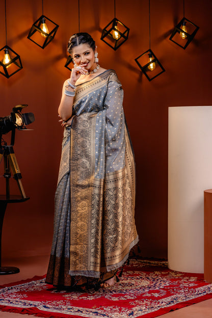 Banarasi Soft Silk Saree with Elegant Gold Zari Weaving