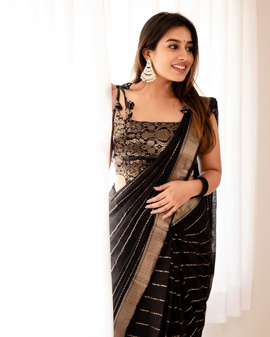 Banarasi Soft Silk Saree – Graceful Simplicity with Silver Zari