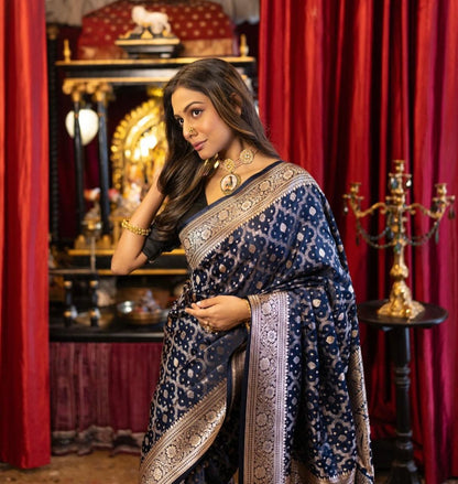 Elegant Simplicity in Banarasi Soft Silk – A Modern Minimalist's Dream