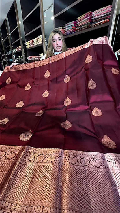 Shop Elegant Banarasi Soft Silk Saree – Timeless & Minimal