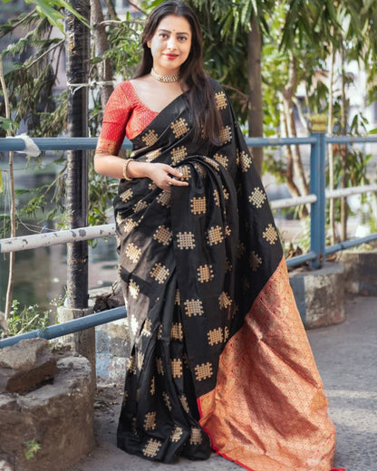 Banarasi Soft Silk Saree in Elegant Minimal Design