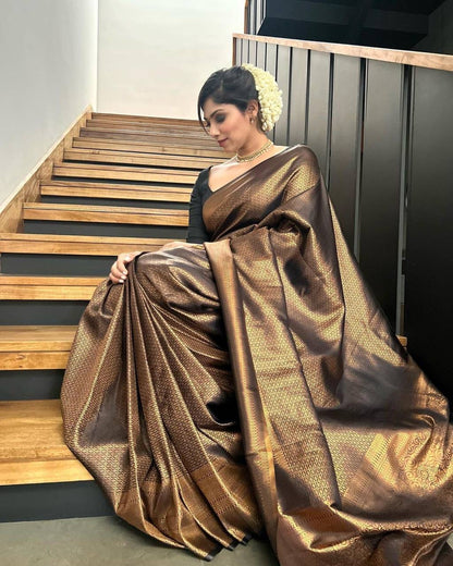 Minimalist Banarasi Soft Silk Saree – Eco-Friendly Elegance