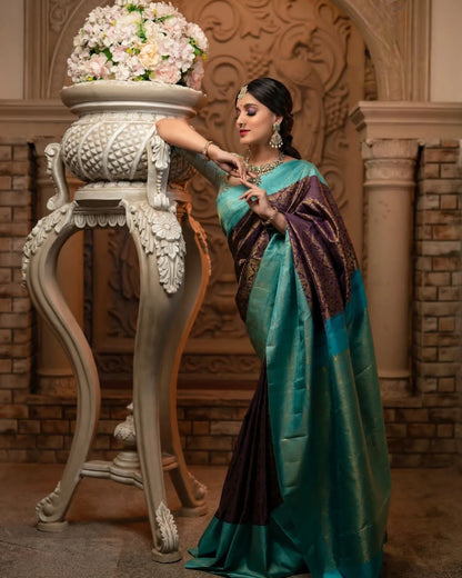 Elegant Delight – Banarasi Soft Silk Saree with Gold Zari Weaving