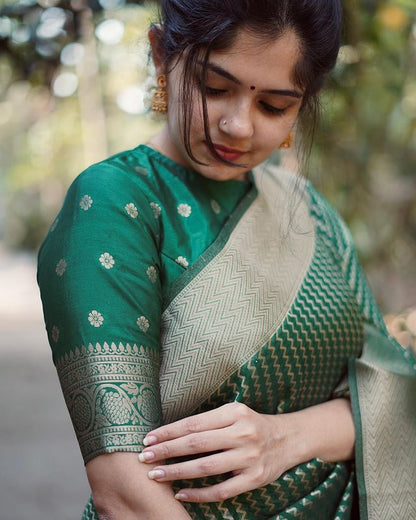 Banarasi Soft Silk Kanjivaram Saree with Elegant Border Design