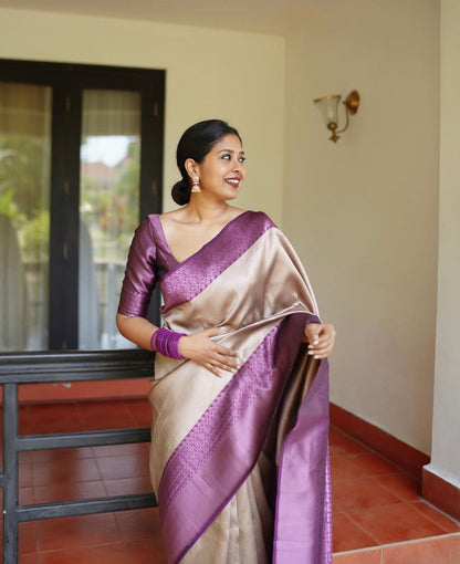 Grace in Every Thread – Banarasi Soft Silk Saree with Pink Zari Work