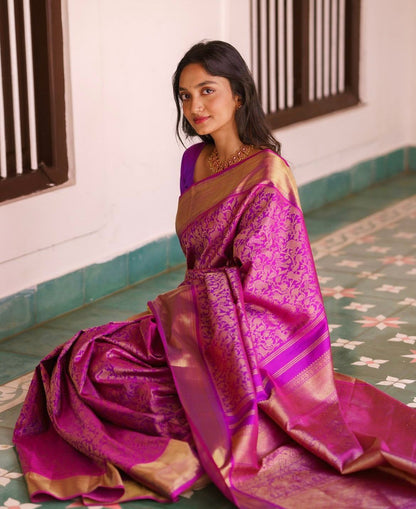 Banarasi Soft Silk Saree with Heavy Brocade & Gold Zari – 100% Original Premium Quality