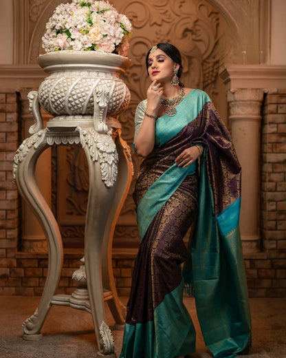 Elegant Delight – Banarasi Soft Silk Saree with Gold Zari Weaving