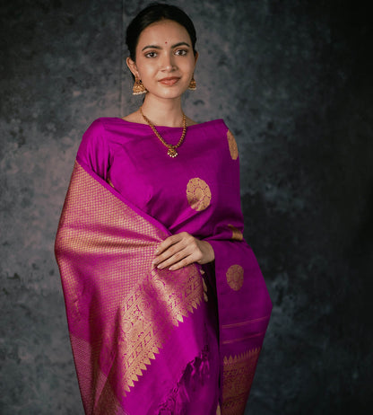 Banarasi Soft Silk Saree with Gold Zari Brocade – Premium Quality