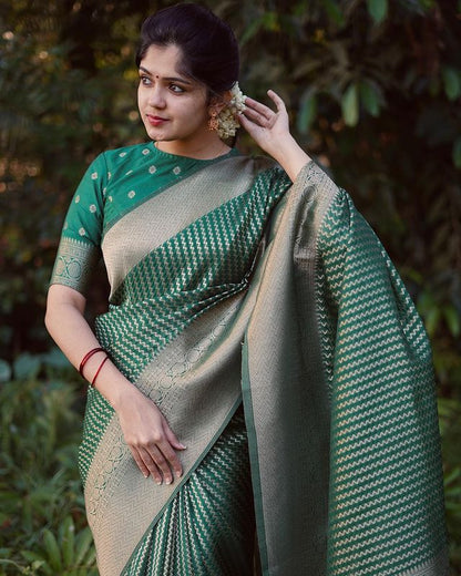 Banarasi Soft Silk Kanjivaram Saree with Elegant Border Design