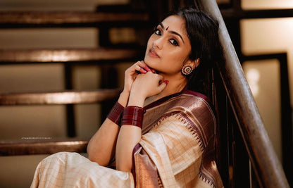 Elegant Banarasi Soft Silk Saree with Gold Brocade Work
