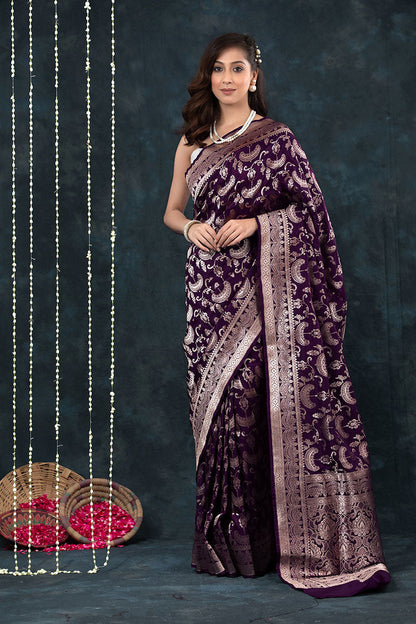 Banarasi Soft Silk Saree – Minimal Elegance in Every Drape