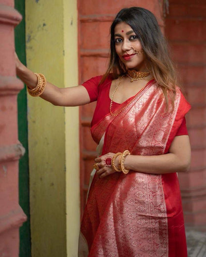 Elegant Banarasi Soft Silk Saree – Timeless Shine, Effortless Grace