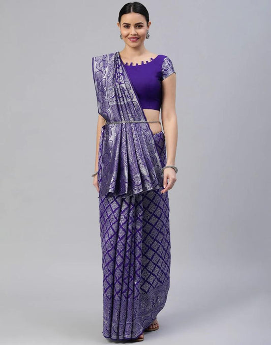 Banarasi Soft Silk Saree – Silver Zari & Brocade Grandeur