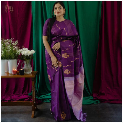 Experience Royal Elegance with  Banarasi Soft Silk Saree featuring Silver Zari Weaving