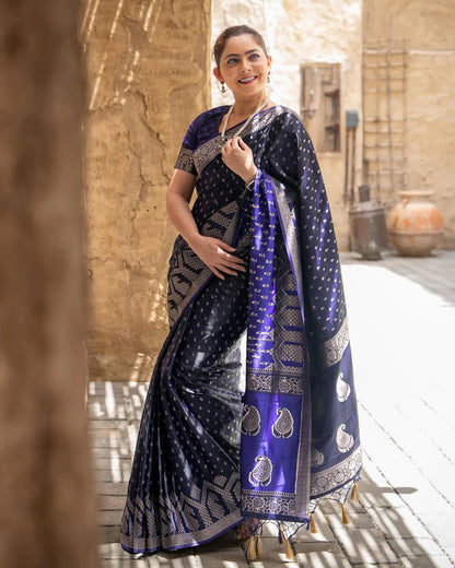 Banarasi Soft Silk Saree with Intricate Pallu & Traditional Heritage Weave